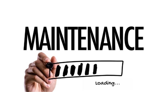 person writing Maintenance and a loading bar